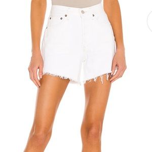 Agolde Parker Long White Jean Shorts 29